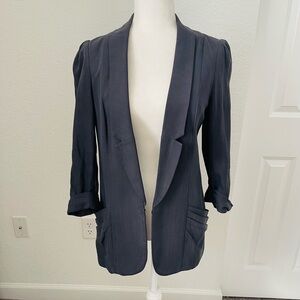 Anthropologie Coquille Silk Blend Gray Blazer Size 6